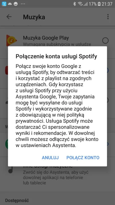 sokalski - Mirasy nie mogę w aplikacji Google Home sparować ze Spotify. Po kliknięciu...