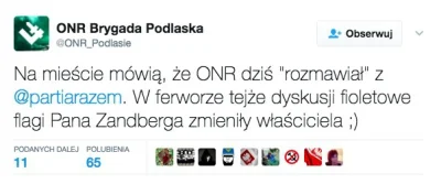 A.....2 - Twit naroduszków z prowincji dowodzi, że ONR nie jest normalną organizacją....