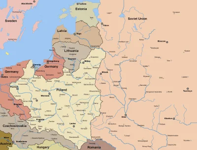 johanlaidoner - Polska przed II wojną światową graniczyła z: Niemcami, Litwą, Łotwą, ...