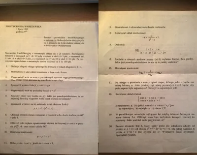 Oppaiconnoisseur - znalazłem w papierach stary egzamin wstępny z matematyki dla kandy...