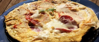 velociraptor - Dietetyczny omlecik z mozzarellą, smak pizzy, czas przygotowania omlet...