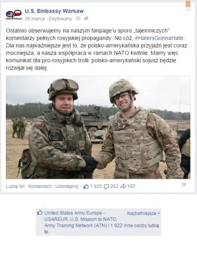 oligarcha - US Embassy Warsaw:
 Ostatnio obserwujemy na naszym fanpage’u sporo „tajem...