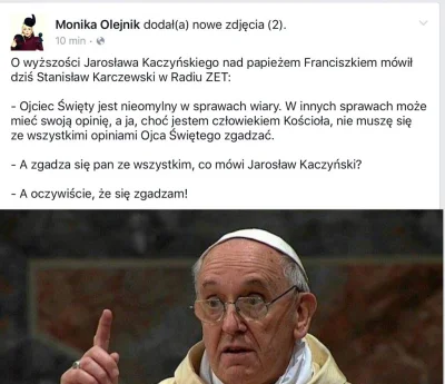 falszywyprostypasek - Słowa papieża, to tylko opinie, a z prezesem trzeba się zgadzać...