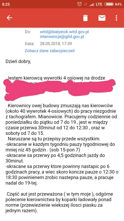 wdvefbrgn - I cyk zgłoszenie do ITD 

Czekamy na odpowiedź 

#itd #pracbaza #januszeb...