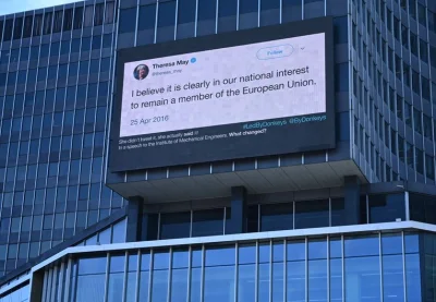 szarzujacy_karczoch - Billboard witający Therese May w Brukseli 
#uk #bruksela #brex...