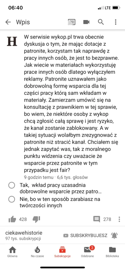 suqmadiq2ama - Co to za akcja? #wykop #kiciochpyta 
#youtube #patronite
##!$%@? #zomo...