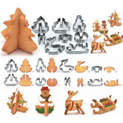Prozdrowotny - LINK<-Hoard 8PCS 3D Christmas Scenario Cookie Cutter Mold Set Stainles...