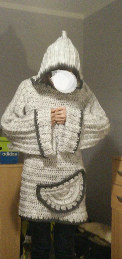 anenya - Mireczki zrobiłam sobie sweter na szydełku, trochę za duży, trochę rękawy za...