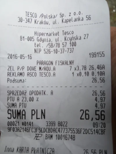 Arhoax - Kolejny błąd cenowy w Tesco. Żel Dove Aqua Impact 250ml za 3,78 zł zamiast 1...