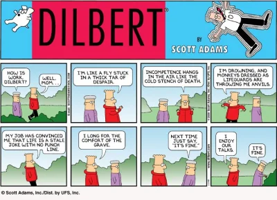 E.....a - Moj ulubiony #dilbert; #humorobrazkowy ale taki dosc czarny.