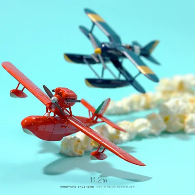 mala_kropka - #minikalendarz #samoloty #popcorn #miniatura