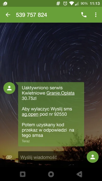 Szczebaks - Co za #!$%@?ństwo. Zupełnie nieznany numer wysyła sms, że niby usługa zos...