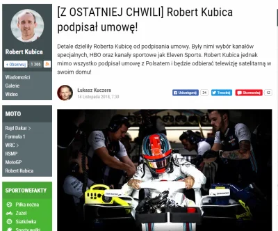 Reepo - KUBICA PODPISAŁ UMOWĘ!
#KUBICA 
#f1