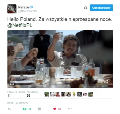 Saitaver - #Netflix polubił się z Polską 
https://twitter.com/NarcosNetflix/status/7...
