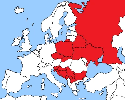 johanlaidoner - Kraje słowiańskie na mapie zaznaczone na czerwono. Z krajów granicząc...