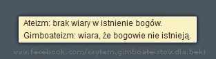 Opornik - > Nie każdy ateista jest gimbo-ateistą



@haes82: Wiem. Kto mówi, że jest ...