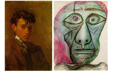 j.....n - Ewolucja stylu Pabla Picassa
Autoportret w wieku 16 lat versus autoportret...