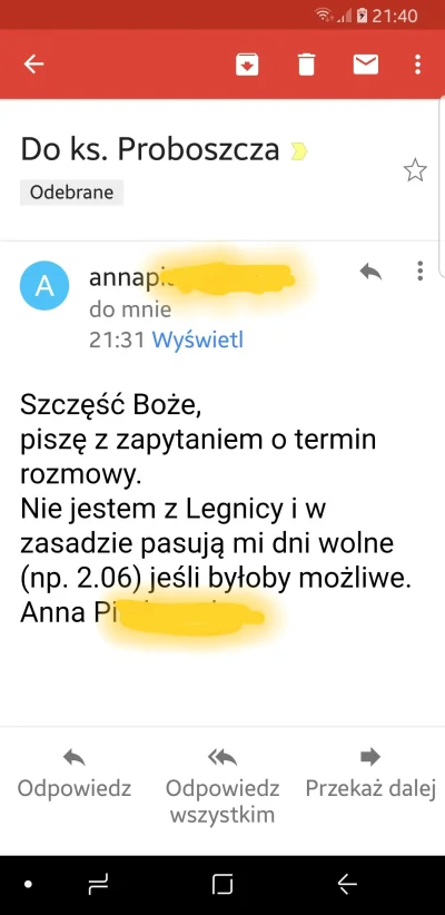 maxPL - Dostałem takiego maila. 
Klasycznie: wyśle najbardziej plusowana odpowiedź
#g...