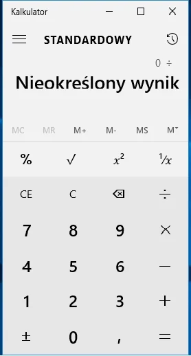 Adis1984 - Kalkulator w windows 10 podzieliłem 0 przez 0 wszyszło to