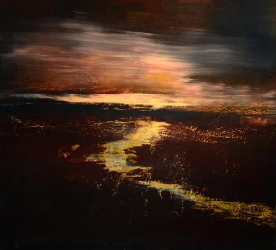 Hoverion - Maurice Sapiro
River City Sunset, oil on panel
#malarstwo #sztuka #obraz...
