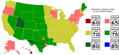 n.....r - Limity prędkości w USA

#mapporn #mapy #usa #ciekawostki #chybaniebylo