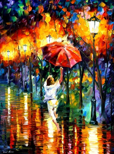 e.....8 - A ja wciąż w zachwycie (ʘ‿ʘ) Aftemov- Red umbrella #sztuka #malarstwo #afre...
