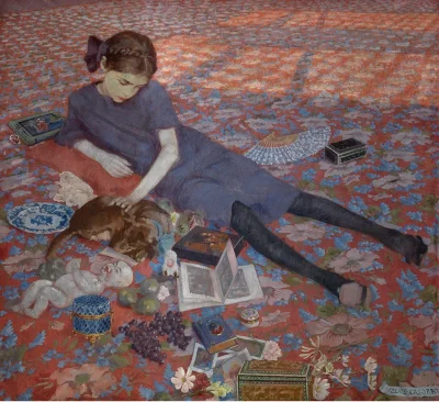 czarujacykarmelek - Felice Casorati
Bambina che gioca su un tappeto rosso, 1912_

...
