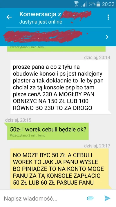 A.....0 - @pasztetwlasce: co wy wiecie o targowaniu się z januszami olx XD