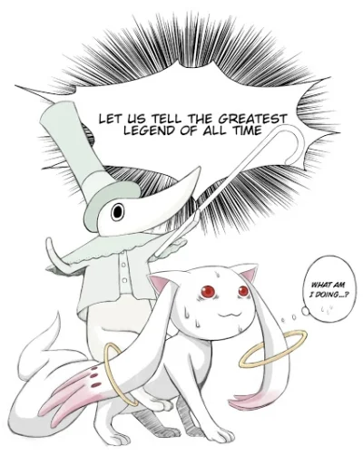 wykopowy_on - #randomanimeshit #kyubey #excalibur #madokamagica #souleater #crossover