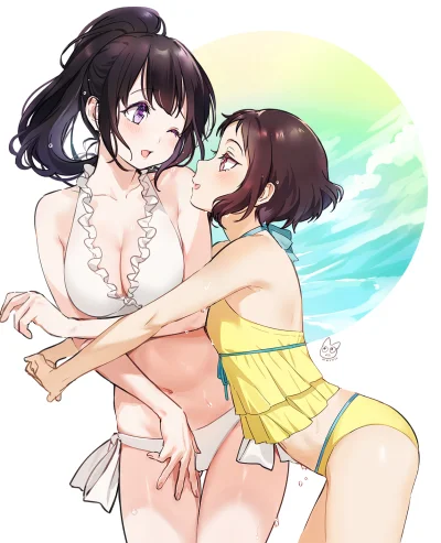 bakayarou - #randomanimeshit #hyouka #chitandaeru #mayakaibara #swimsuit #mery #pixiv...