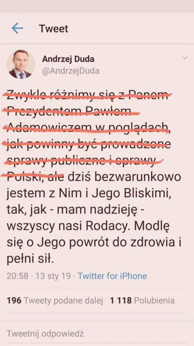 adam2a - Jak powinny wyglądać prezydenckie słowa wsparcia. Te tutaj do korekty:

#p...