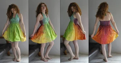 wasyl0 - Chciałbym wam pokazać malowaną pędzlem sukienkę wiosenną. Idealna do skakani...