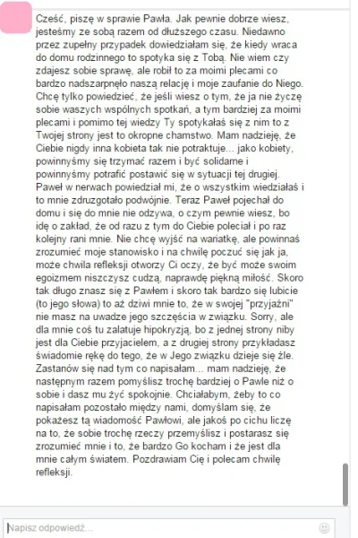 k.....a - Mirasy, mam problem... Mam znajomego, którego chyba mogę nawet nazwać przyj...