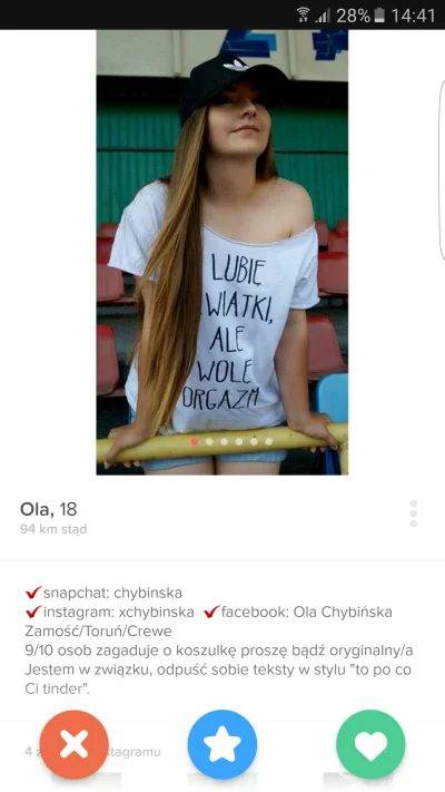 Lalo - #tinder 
Znacie te laski, nie? XD