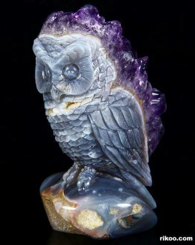 SunnO - Sowa wyrzeźbiona z ametystowej druzy ᶘᵒᴥᵒᶅ

#geologia #geologiaboners #nads...
