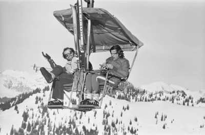 N.....h - Jack Nicholson i Roman Polański na nartach w Gstaad.
#fotohistoria #szwajc...