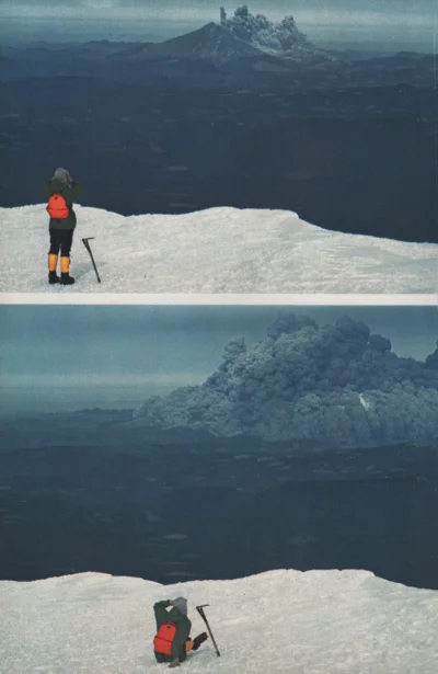 Lizus_Chytrus - > Hiker watching the Mt. St Helens eruption. May 18th, 1980.