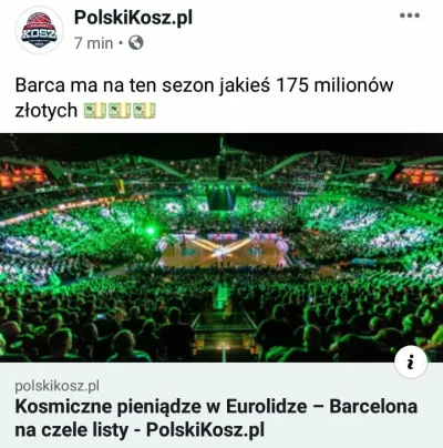 Tobiass - Dobry artykuł.
Barcelona - 175 milionów PLN sezon
Anwil - 5 milionów PLN se...