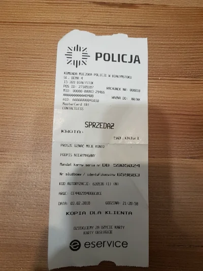 kusprzyk - #policja sprzedaż xD kopia dla klienta xD trochę #heheszki