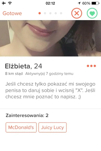 U.....k - No cóż musiałem nacisnąć ten X :D #tinder