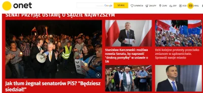 MattJedi - onet.pl wciąż jeszcze zachęca do protestów (prawy górny róg). Posiadanie z...