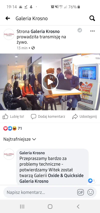 Lidelo - Jest mireczki! Witek zostanie nowa twarzą galerii #krosno :D szanuje za to ż...