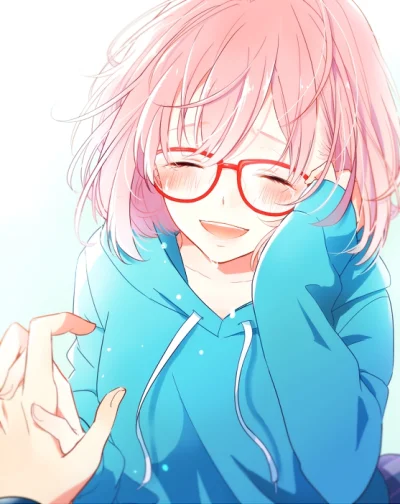 l.....i - #randomanimeshit #kyoukainokanata #miraikuriyama #blushedface #meganekko