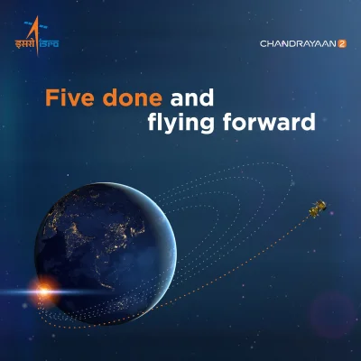 MaszynaTrurla - Ostatnie już zwiększenie orbity Chandrayaan-2 wokół Ziemi a 14 sierpn...