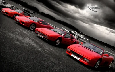 d.....4 - Od prawej: 348 Spider, 328 GTS, 360 Modena oraz F430 Spider

#samochody #ca...