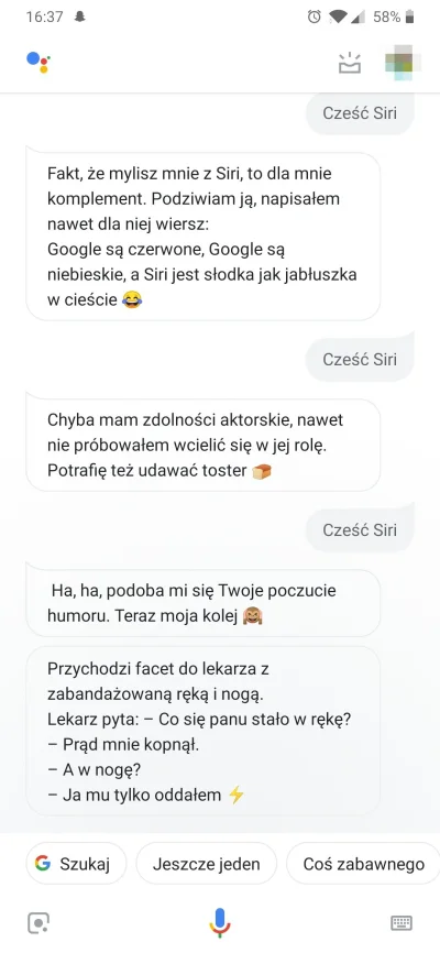 MentorPL - A tak reaguje Polski asystent Google gdy nazwiemy go 'Siri' - czyli odpowi...