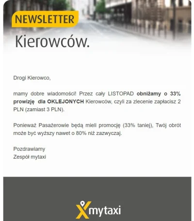 K.....y - Mytaxi promocyjnie obniża prowizję dla kierowców. A co słychać w Uberze? Zr...