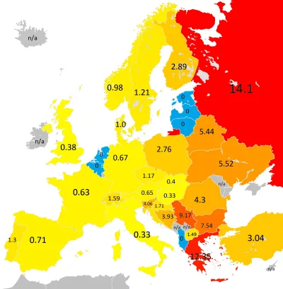 InformacjaNieprawdziwaCCCLVIII - Liczba czołgów podstawowych przypadających na 100 00...