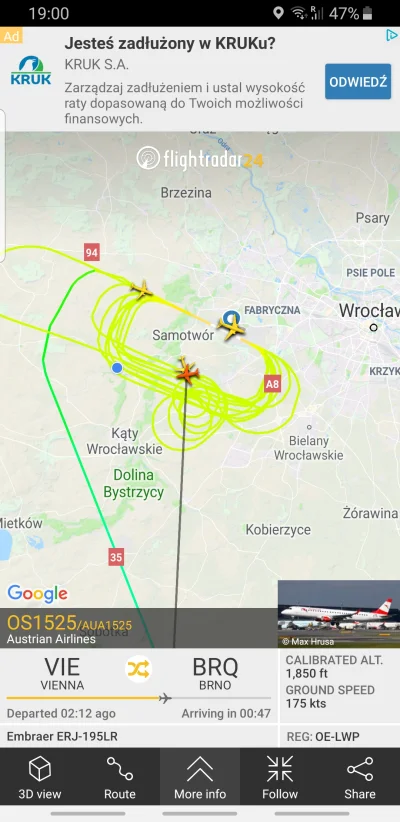 zepsutyzachod - Co tu sie odjaniepawla? #flightradar24 #samoloty #wroclaw