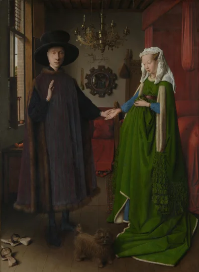 nexiplexi - Jan van Eyck - Portret małżonków Arnolfinich (1434) olej na desce; 82,2 ×...